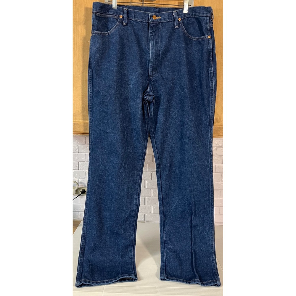 Wrangler Cowboy Cut Slim Fit Jeans Mens 38x34 Blue Denim